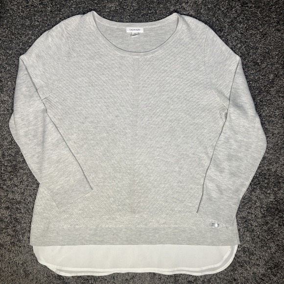 Calvin Klein Sweaters - Calvin Klein Women's Layered Gray Sweater Size Large